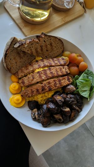 Big vegan breakfast at Planet Terra in Dubai