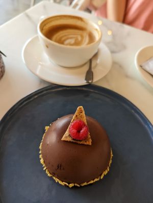 Chocolate cake dome at Planet Terra in Dubai