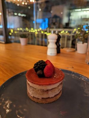 Strawberry cream cake at Planet Terra in Dubai