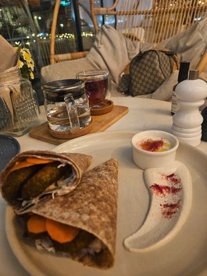 Falafel wrap at Planet Terra in Dubai