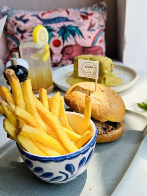 Mushroom burger - Delicious!  at Planet Terra in Dubai