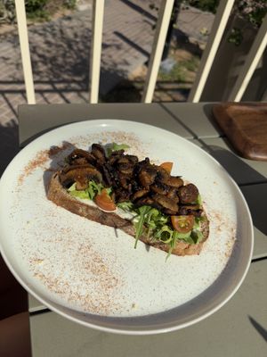 Mushroom toast  at Planet Terra in Dubai