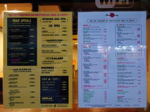 Menu at Green Curry in Buenos Aires