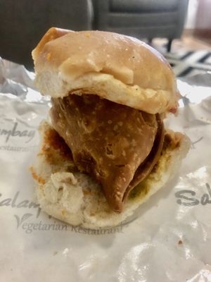 Samosa pav  at Salam Bombay in Abu Dhabi