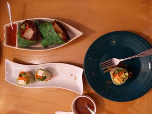 Summer roll and tofu wrap at Tina's Garden Gourmet Cafe in Hilo