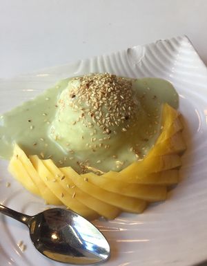 Rice mango pudding   at Loving Hut - Sunset District in San Francisco