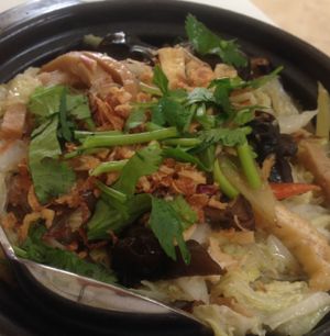 Mushroom rice clay pot--super delicious!! at Loving Hut - Sunset District in San Francisco