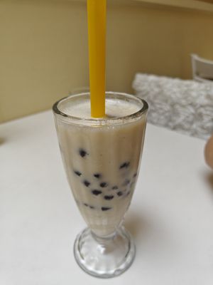 pina colada smoothie with bobs at Loving Hut - Sunset District in San Francisco