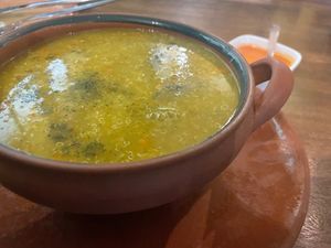 Quinoa soup with vegetables  at La Casa del Corregidor in Puno