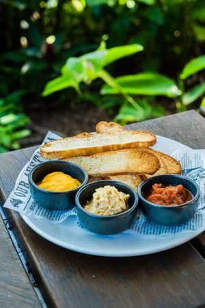 Trio Of Dips at The Ginger Kitchen in Yandina