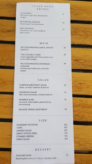 Menu at The Lighthouse in Cleveland