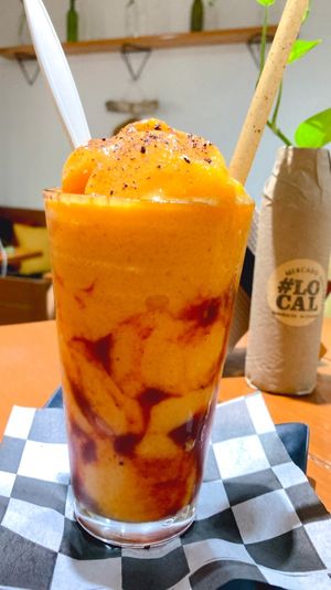 Mango smoothie  at #LOCAL Mercado Gourmet in Merida