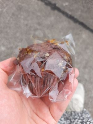 Brown sugar cocoa vegan muffin at Soy Soy Cafe in Okinawa