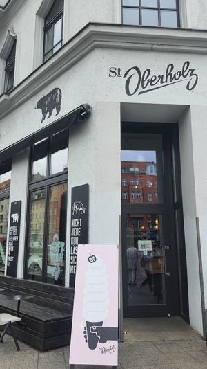 Exterior of cafe #Veganuary at St. Oberholz in Berlin