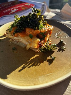 This dish was amazing. Patato, celedriac, kale. Yammie.   at Les Escales in Sant Cugat Del Valles