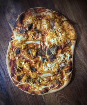 Wild mushroom with 2 cheese Pizza #Veganuary at Old Barn & Planted by Sai in Colintraive