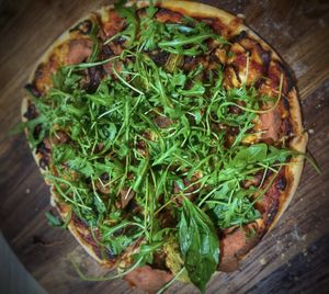 Rocket 2 cheese and vegan smoked ham slices pizza #Veganuary at Old Barn & Planted by Sai in Colintraive