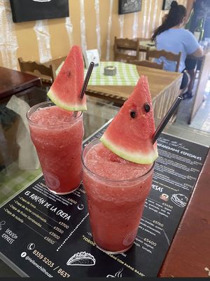 Watermelon smoothies  at Hellen's Chill House in Puerto Jimenez