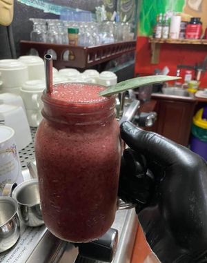 Berry smoothie  at Hellen's Chill House in Puerto Jimenez