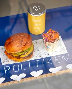 The Classic burger, which won 🧡💛💚💙💜 from Politiken and Copenhagen's Best Burger of 2021!  at Eden Jaxx - Nørrebro in Copenhagen