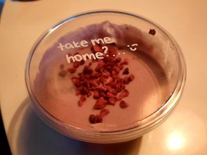 Raspberry mousse at Eden Jaxx - Nørrebro in Copenhagen