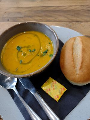 Curried Butternut Squash, Lentil & Coconut Soup #Veganuary at Rupert's Coffee Co. in Port Talbot