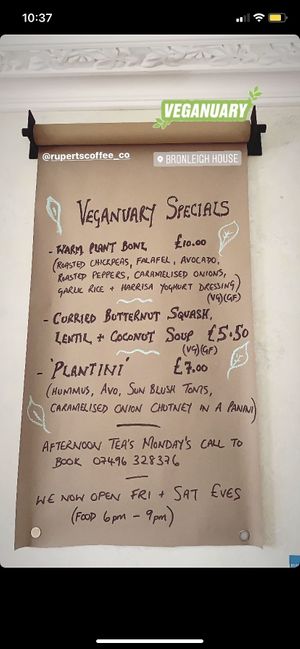 Rupert’s Coffee #Veganuary menu ♥️ #Veganuary at Rupert's Coffee Co. in Port Talbot
