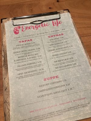 Menu   at Energetic Life  in Stuttgart