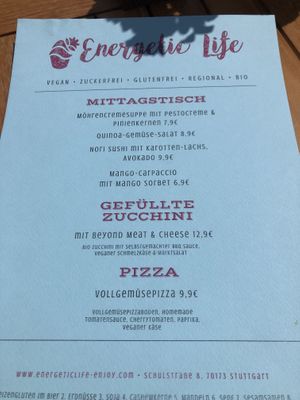 Lunch menu   at Energetic Life  in Stuttgart
