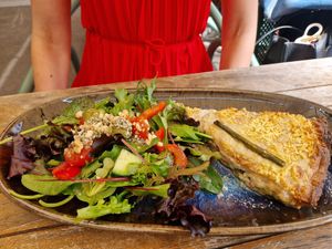 Aspargues baked with cheese at Energetic Life  in Stuttgart