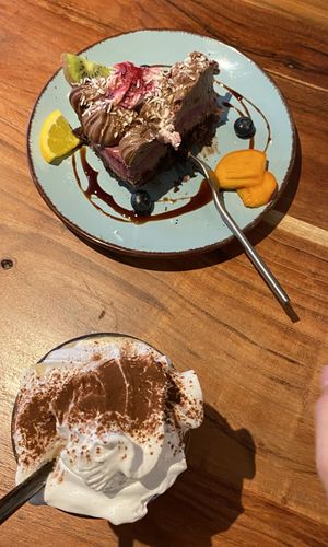 Chocolate speculoos cake and avocado coconut coffee  at Energetic Life  in Stuttgart