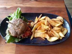 Mushroom burger at Energetic Life  in Stuttgart