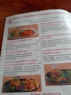 Menu at Energetic Life  in Stuttgart