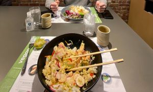 Vegan jackfruit curry and vegatsu curry. at Wagamama in Telford