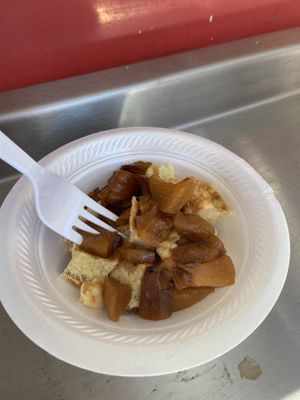 Waffle and peach bites.   at The Brunch Truck of Amarillo in Amarillo