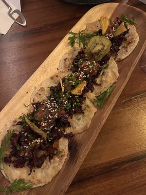 Jamaica Al pastor tacos   at Mezcal & Sal in Puerto Vallarta