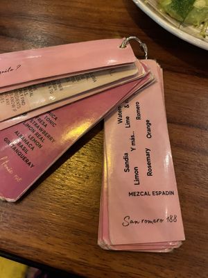 Drink menu😄 at Mezcal & Sal in Puerto Vallarta