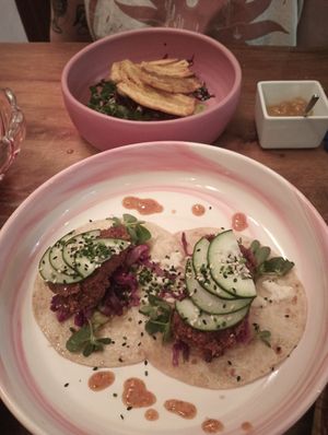 Fried oyster mushroom tacos at Mezcal & Sal in Puerto Vallarta