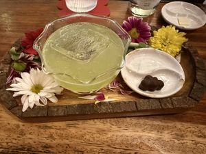 My drink with the substitute dark chocolate instead of white chocolatee  at Mezcal & Sal in Puerto Vallarta