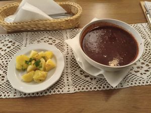 Ukrainian borscht ❤️❤️ at Pod Przykrywką in Wroclaw