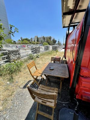 Outdoor seating  at FED BY NATURE in Limassol