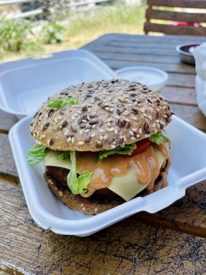 Beetroot burger  at FED BY NATURE in Limassol