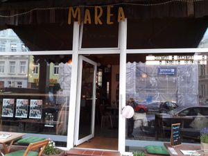 Front of cafe at Marea in Rostock