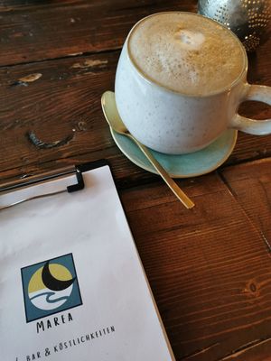Milchkaffee mit Sojamilch at Marea in Rostock