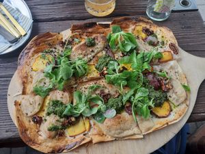 Vegan Flammkuchen at Marea in Rostock