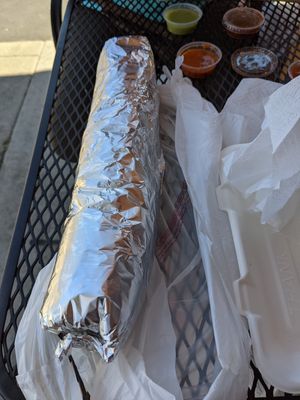Vegan California burrito at Salsas Taco Bar in Santa Cruz