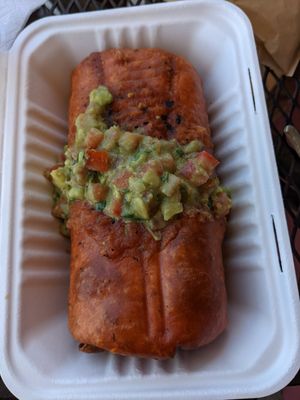 Vegan fajita chimichanga at Salsas Taco Bar in Santa Cruz