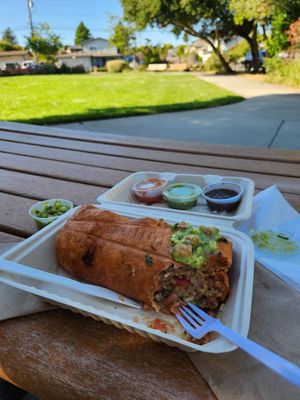 Vegan chimichanga at Salsas Taco Bar in Santa Cruz