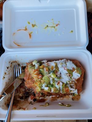 Vegan chimichanga at Salsas Taco Bar in Santa Cruz