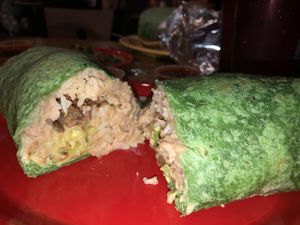 Vegan burrito !!! at Salsas Taco Bar in Santa Cruz